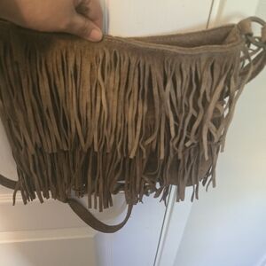 Fringe Tan Shoulder Bag